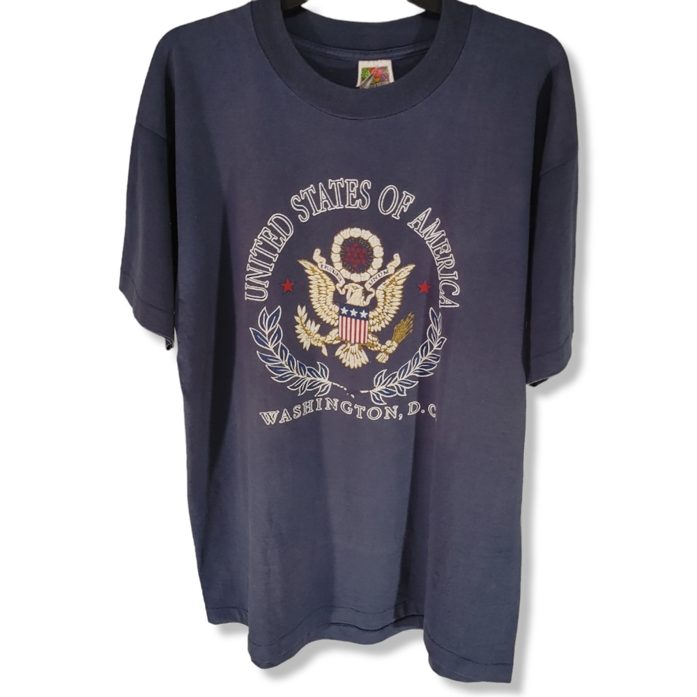 Vintage United States America Single Stitch T Shirt XL Washington DC Vtg Tee